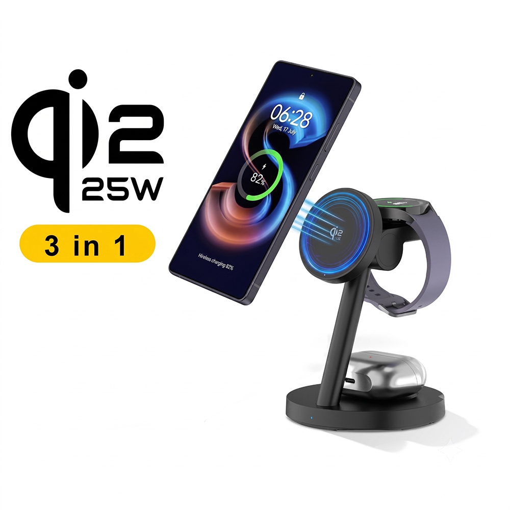 Smartwatch Watches Compatible With Iphone - 3'ü 1 arada Qi2.2 25W Hızlı
