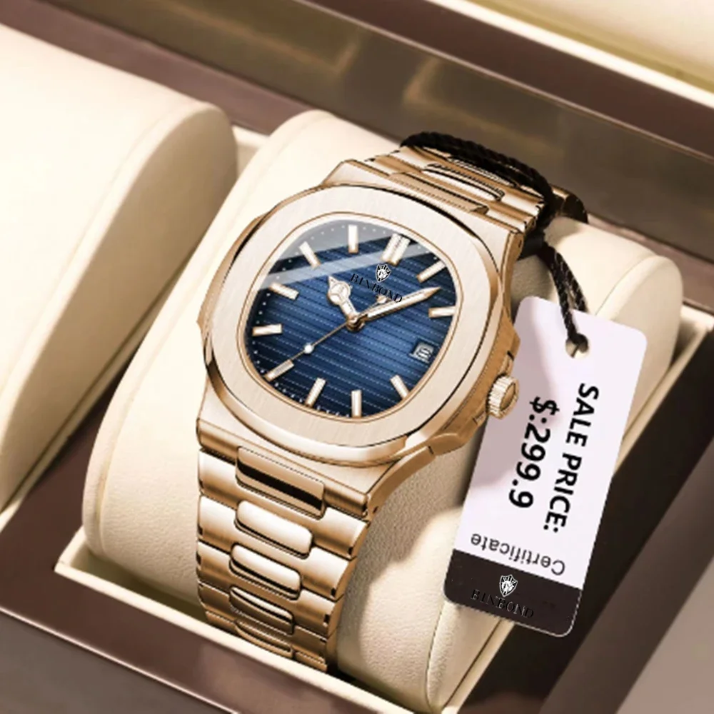 Smartwatch Luxury Watches For Men - Yeni İsviçre Erkek Günlük Gül Altın