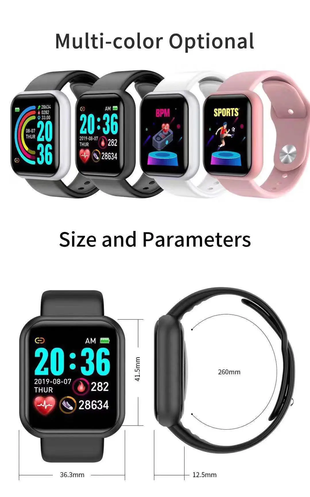Smartwatch Watches Digital - D20 Pro Akıllı Saat Erkek Y68