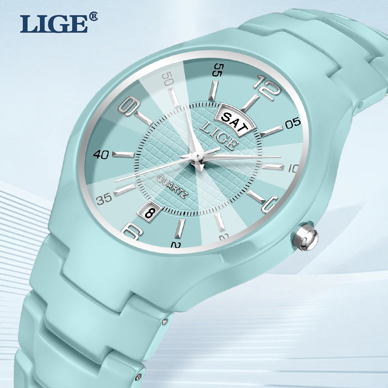 Luxury Ceramic Watch - LIGE Zarif Kadın Saati Moda Lüks