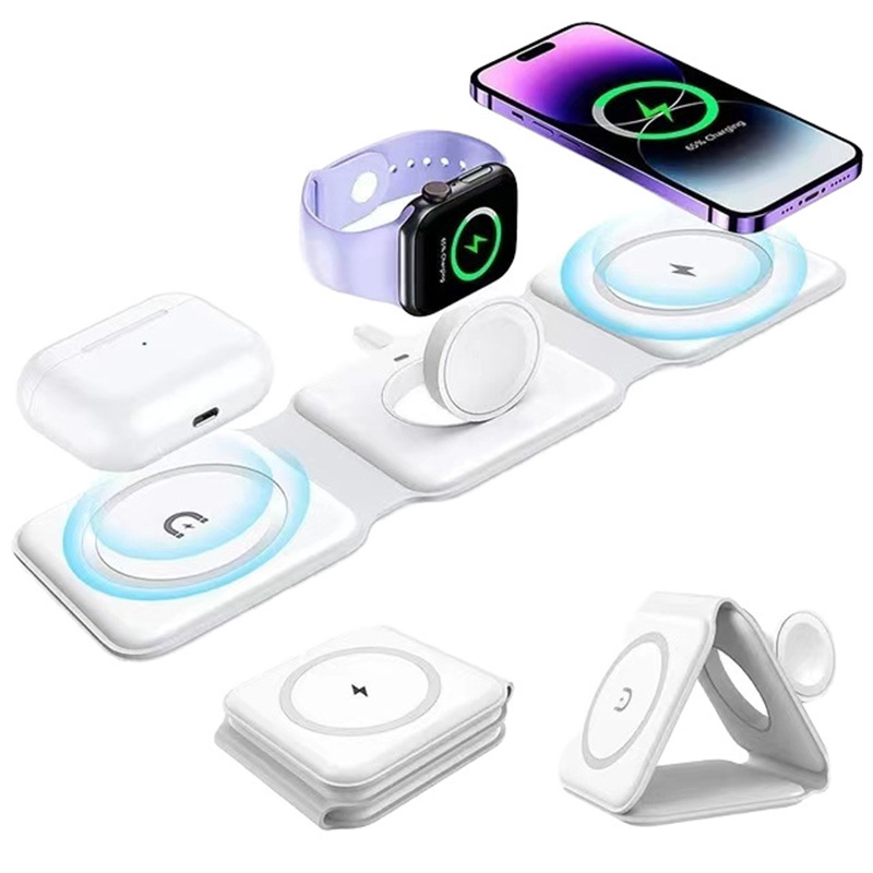 Smartwatch Watches Compatible With Iphone - 3'ü 1 Arada Manyetik Katlanabilir Kablosuz