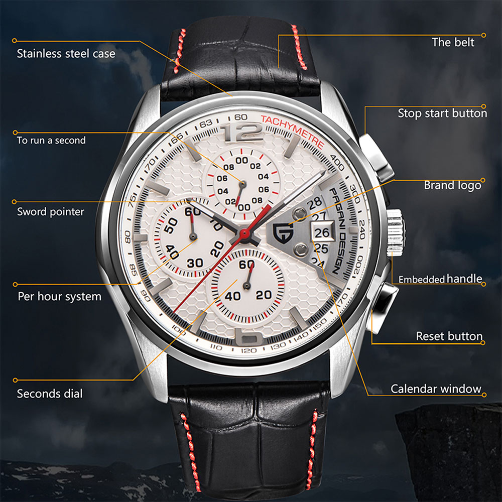 Anti-Magnetic Watch - PAGANI TASARIM Yeni PD-3306 Kronograf Erkek