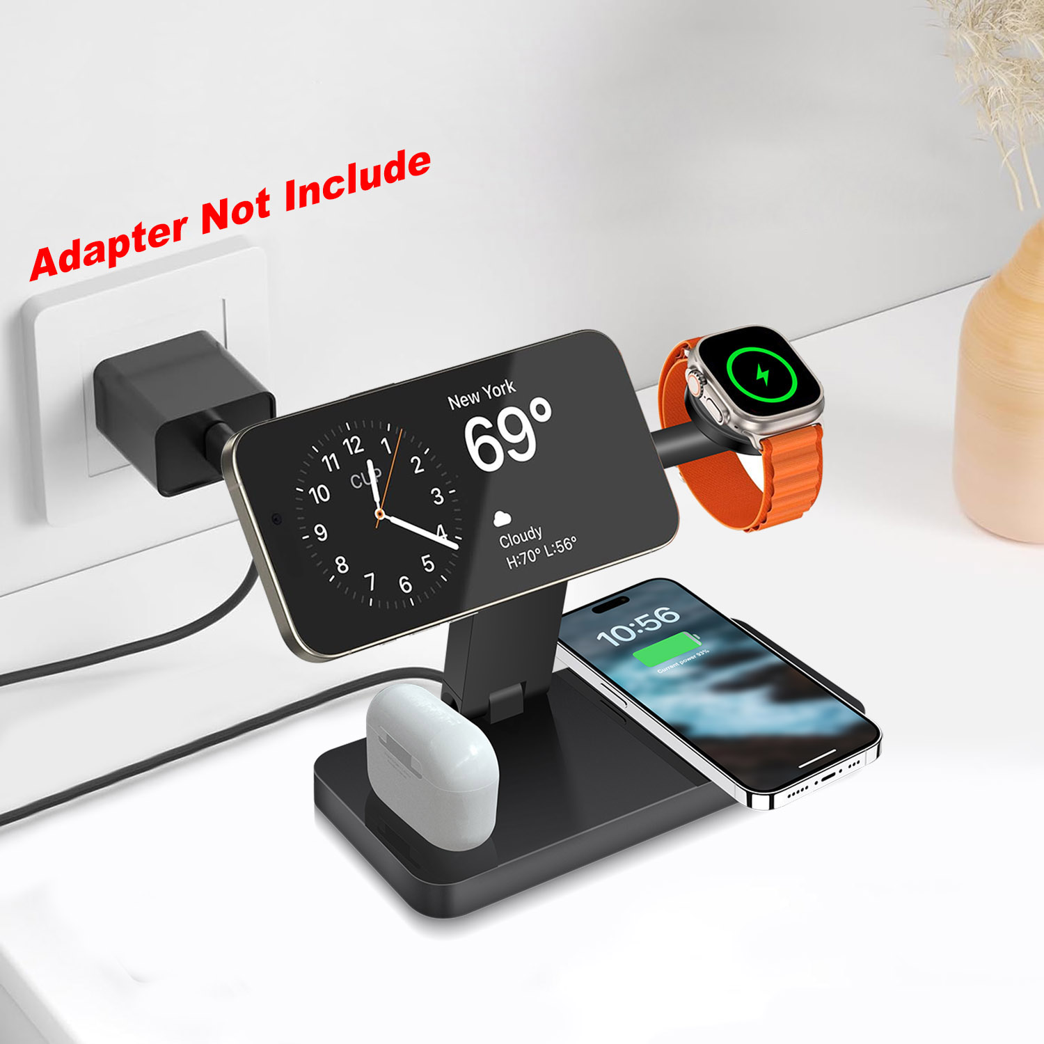 Smartwatch Watches Compatible With Iphone - 4'ü 1 Arada Manyetik Kablosuz Şarj
