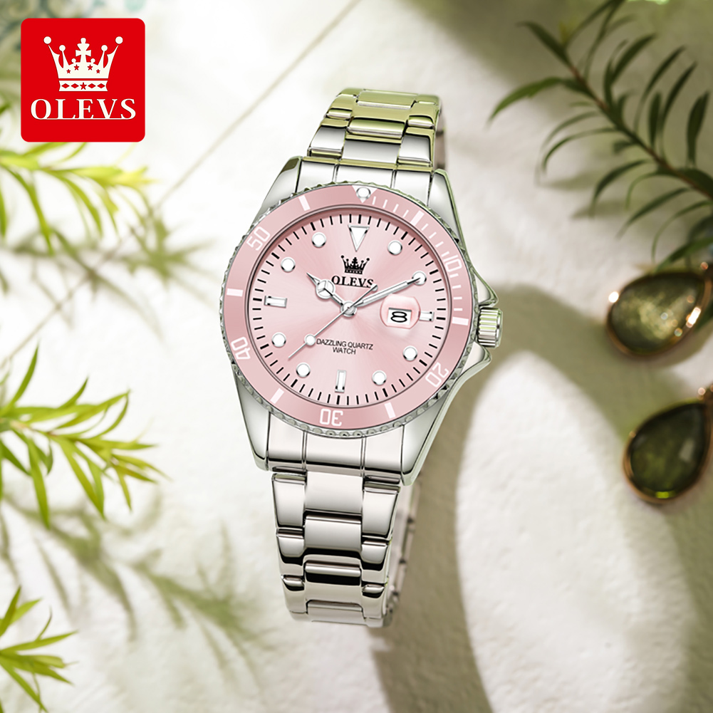 Luxury Ceramic Watch - OLEVS Lüks Kuvars kadın Saatleri Çelik