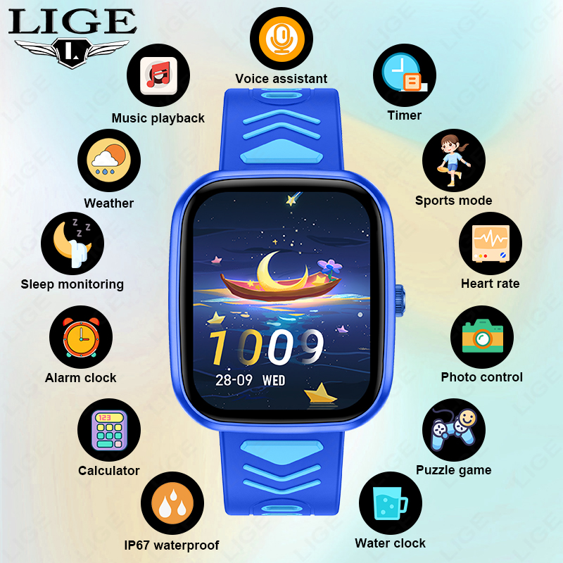 Smartwatch Watches For Girls Kids - LIGE Çocuk Akıllı Saati Oyun Su
