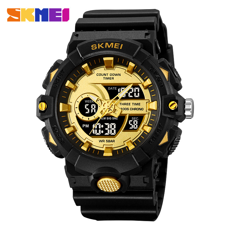 Analog Quartz Watch - Çok fonksiyonlu LED Işık Dijital Spor