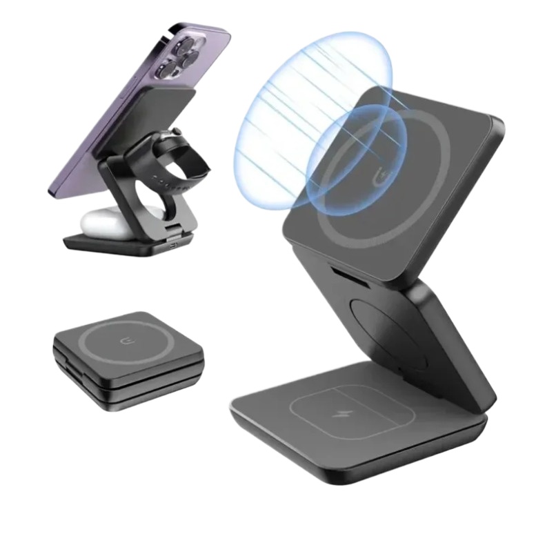 Smartwatch Watches Compatible With Iphone - 3'ü 1 Arada Katlanabilir Manyetik Kablosuz