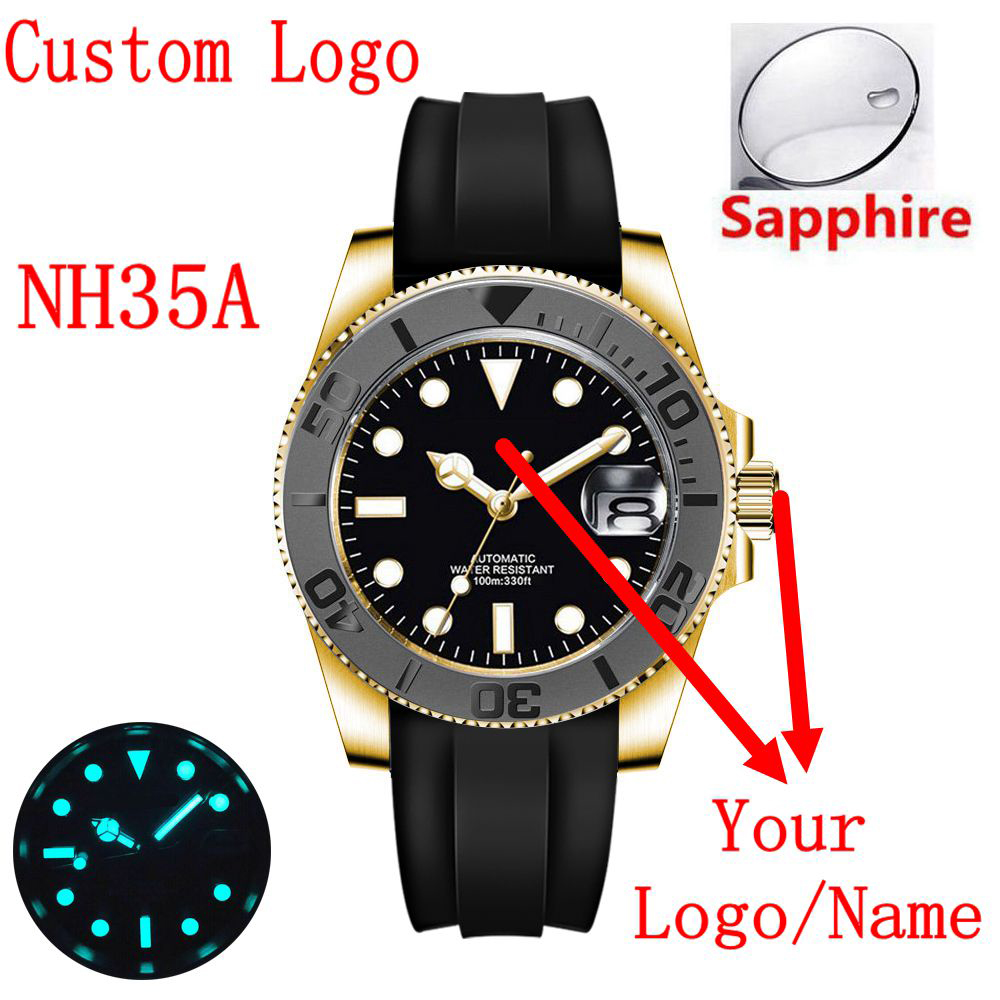 Luxury Ceramic Watch - Özel logo 40mLuxury NH35/ Miyota Otomatik