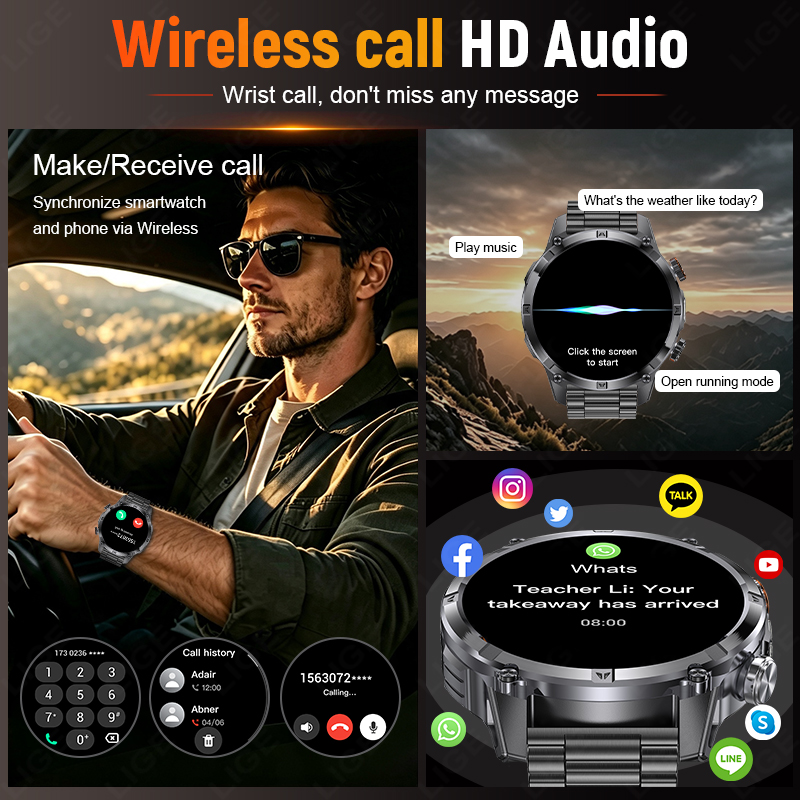 Sağlam Dış Mekan Erkek Akıllı  - Smartwatch Rugged Watches For Men incelemesi ve fiyatı