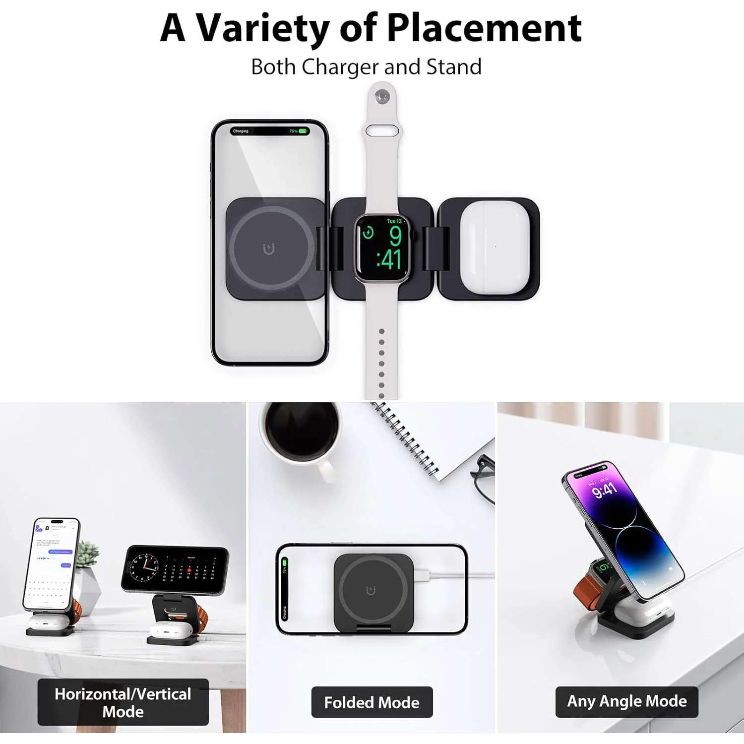 Katlanabilir 3'ü 1 Arada Hızlı - Smartwatch Watches Compatible With Iphone incelemesi ve fiyatı