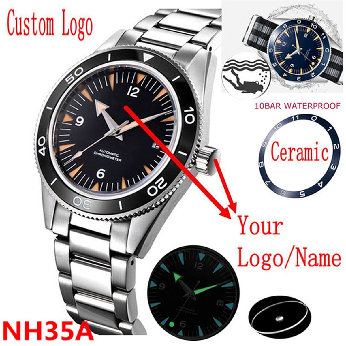 Özel Logo NH35 Hareket Izle 10 - Luxury Ceramic Watch incelemesi ve fiyatı