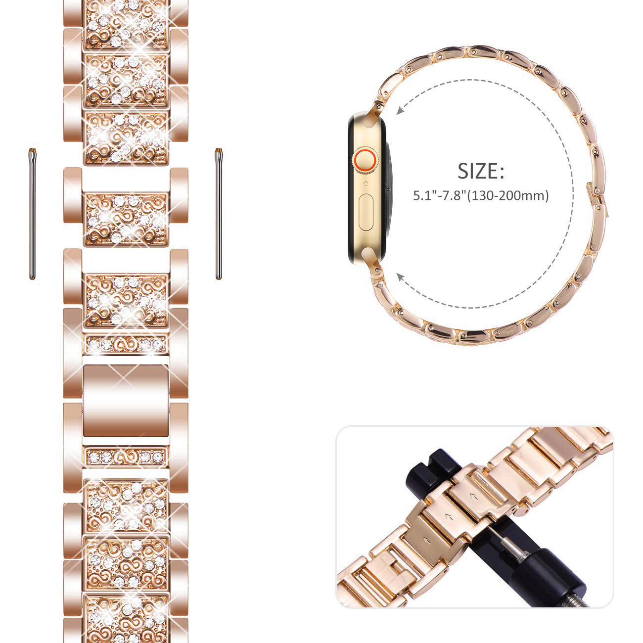 Kılıf + Bling kayış için Apple - Smartwatch Luxury Watches For Women incelemesi ve fiyatı