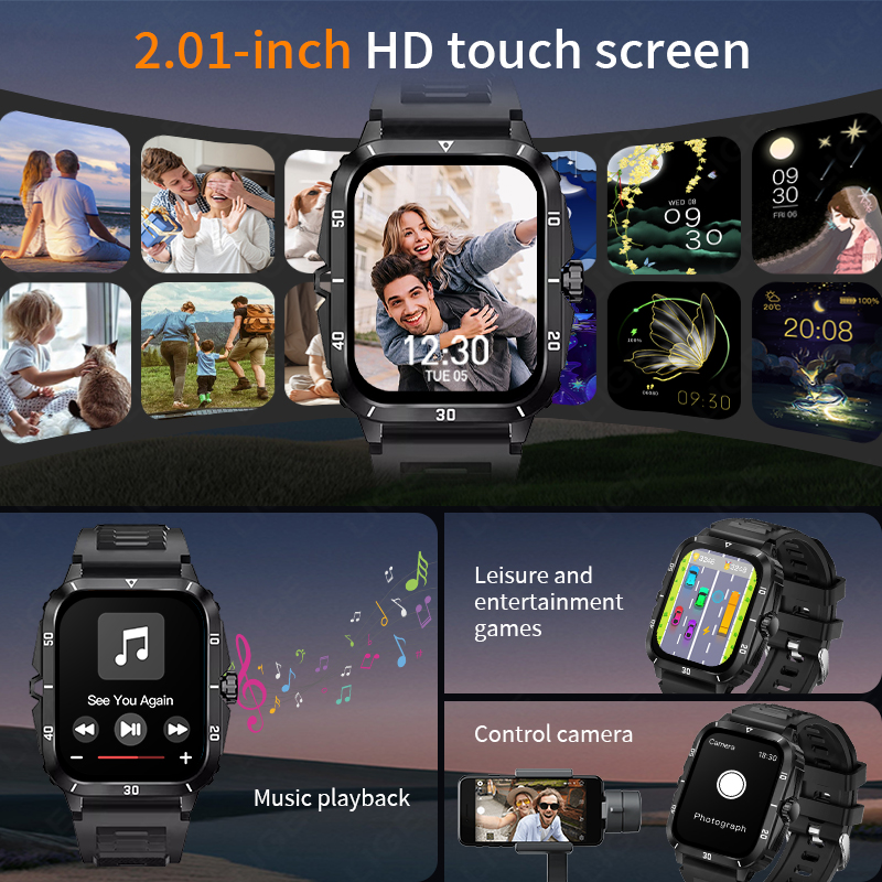 2.01 Ekran akıllı saat Bluetoo - Smartwatch Latest Watches For Men incelemesi ve fiyatı
