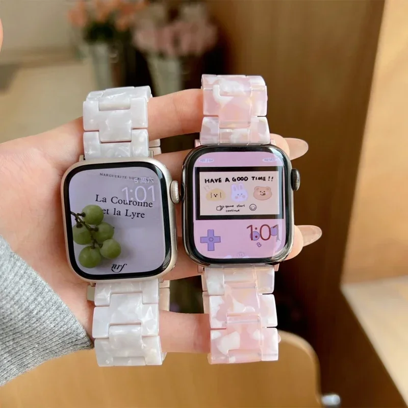 Apple için lüks reçine kayış i - Smartwatch Luxury Watches For Women incelemesi ve fiyatı