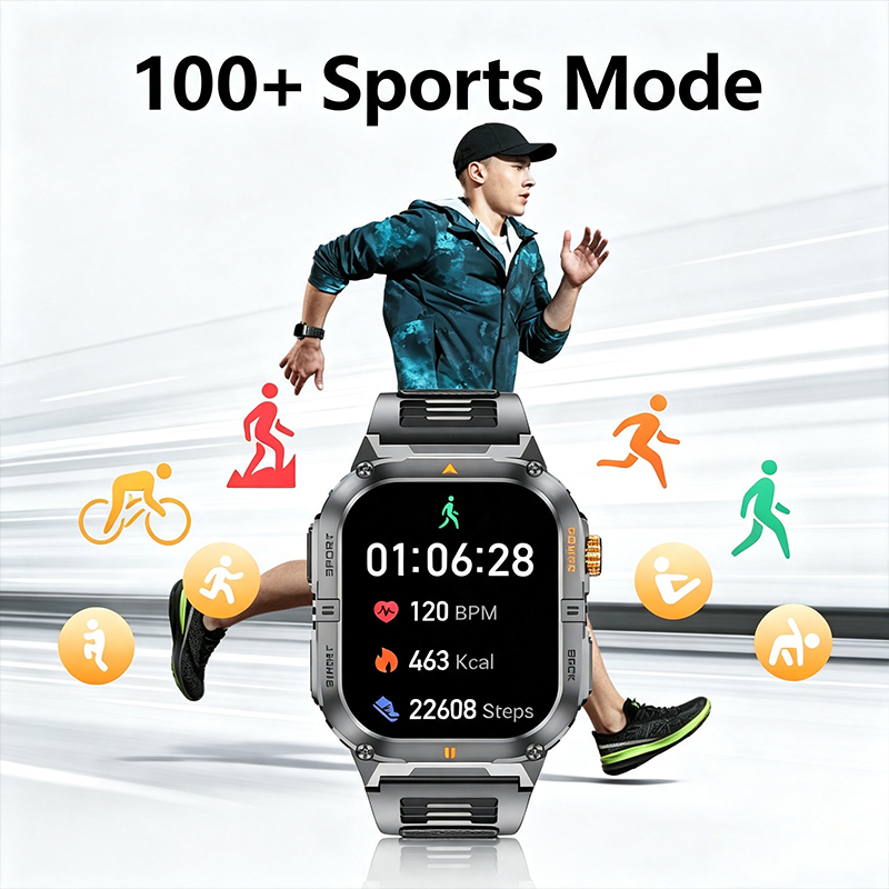 Sağlam Askeri Akıllı Saat Erke - Smartwatch Rugged Watches For Men incelemesi ve fiyatı