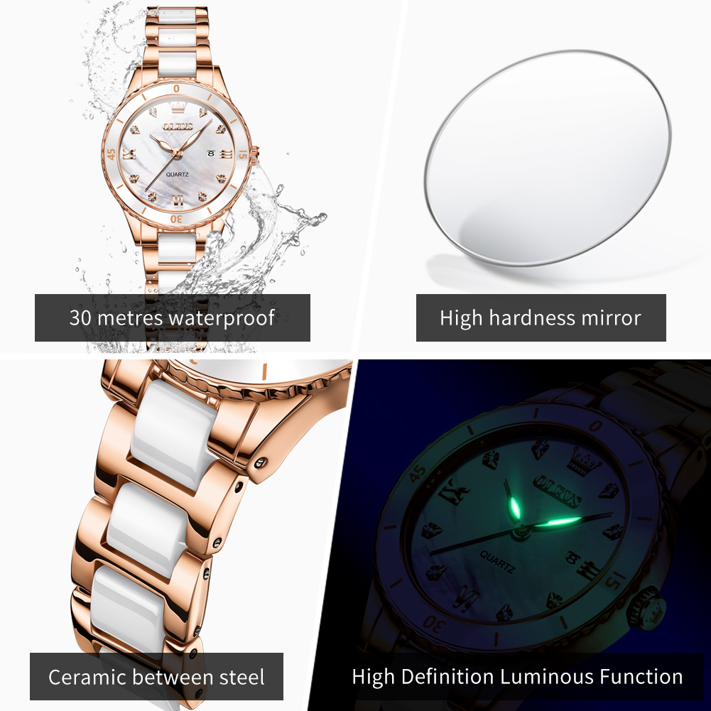 OLEVS 9985 Kadınlar için Kuvar - Luxury Ceramic Watch incelemesi ve fiyatı