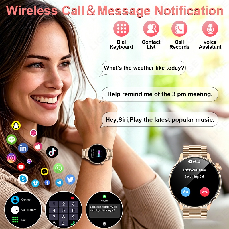 LIGE Lüks Kadın Akıllı Saat 1. - Smartwatch Luxury Watches For Women incelemesi ve fiyatı
