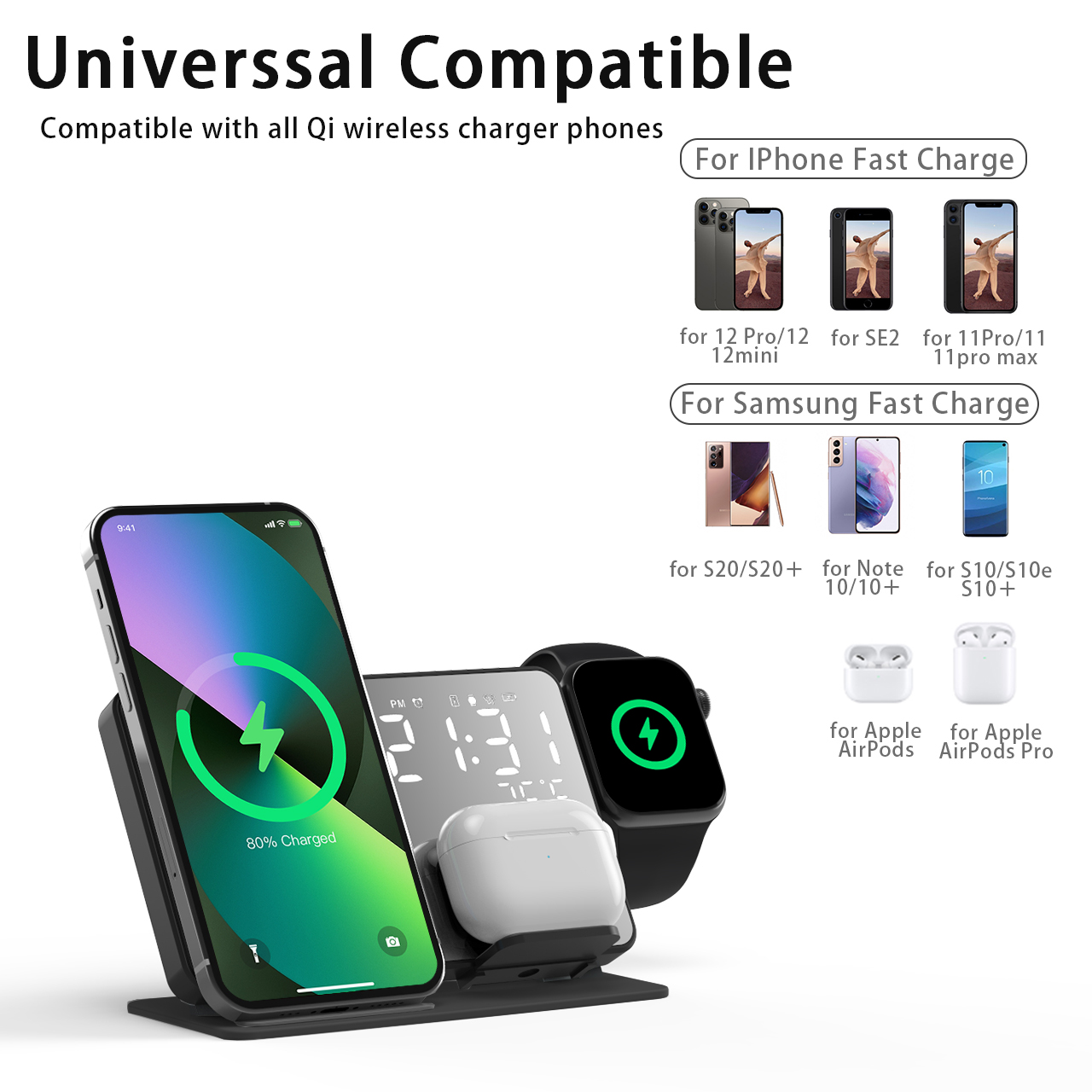 3 in 1 kablosuz şarj iPhone 14 - Smartwatch Watches Digital incelemesi ve fiyatı