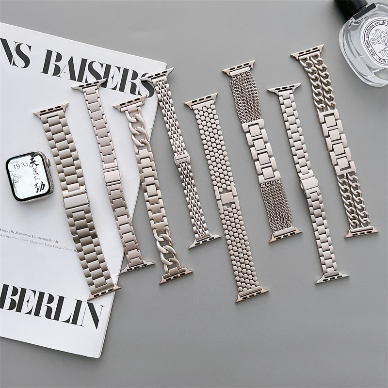 Starlight band Apple izle 8/Ul - Smartwatch Luxury Watches For Women incelemesi ve fiyatı