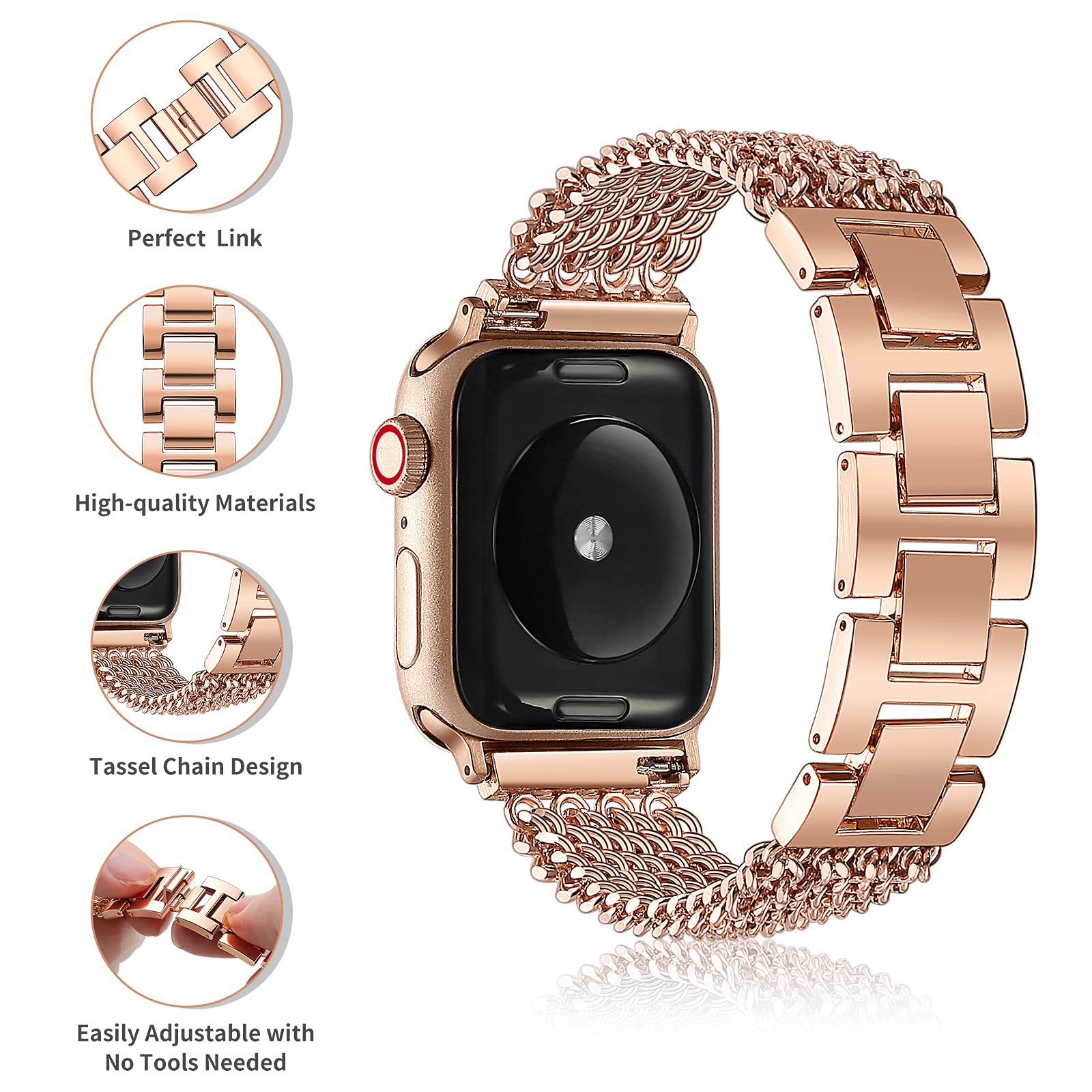 Starlight band Apple izle 8/Ul - Smartwatch Luxury Watches For Women incelemesi ve fiyatı
