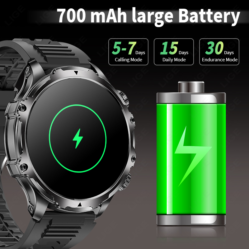 LIGE 700mah büyük pil el fener - Smartwatch Latest Watches For Men incelemesi ve fiyatı