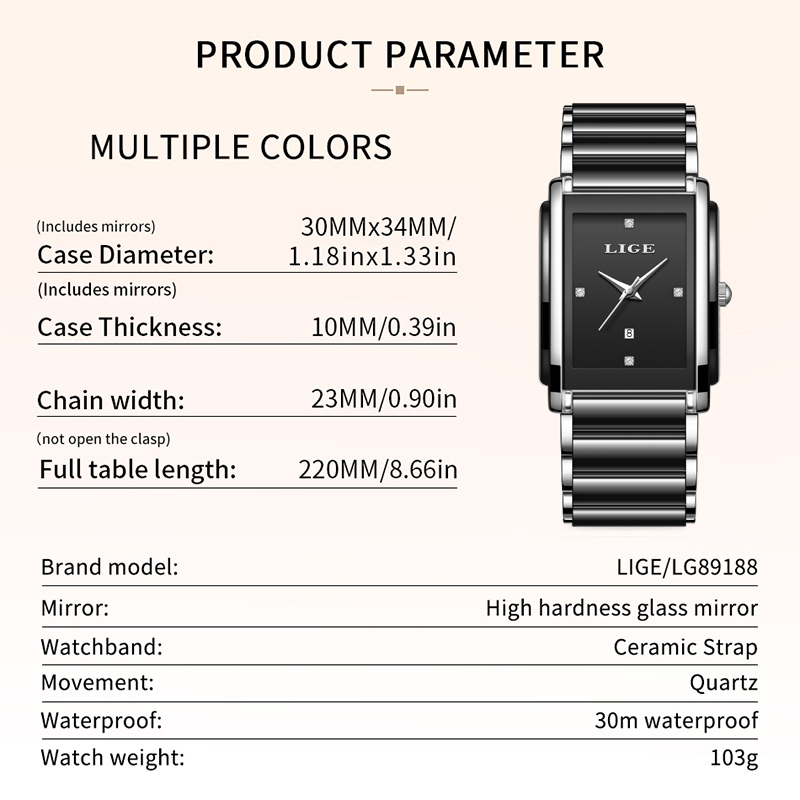 LIGE Yeni Lüks Kadın Saatler Z - Luxury Ceramic Watch incelemesi ve fiyatı