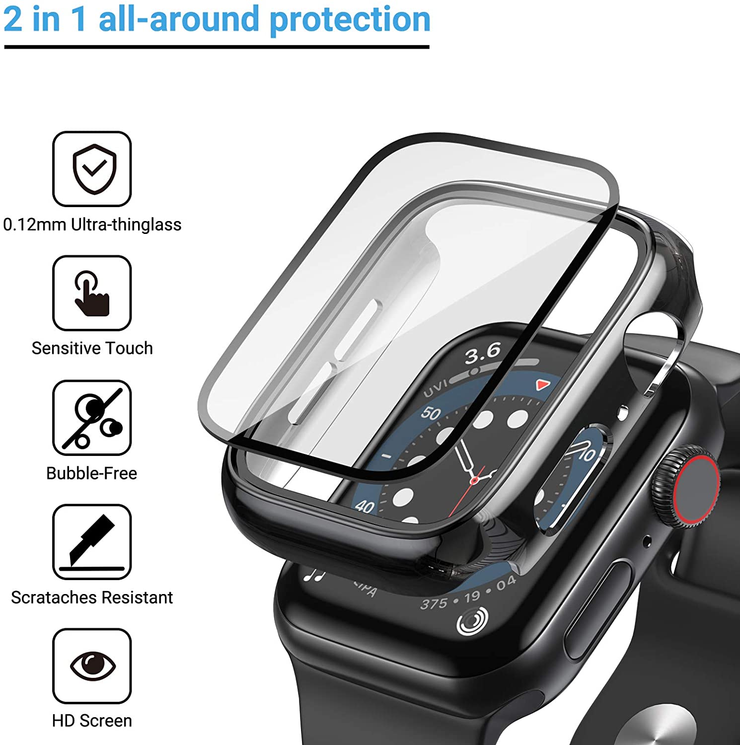 Cam + kapak Apple Watch Kılıfı - Iwatch Smartwatch Series 7 incelemesi ve fiyatı