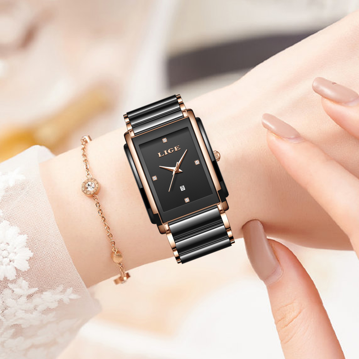LIGE Moda Zarif Kadınlar için  - Luxury Ceramic Watch incelemesi ve fiyatı