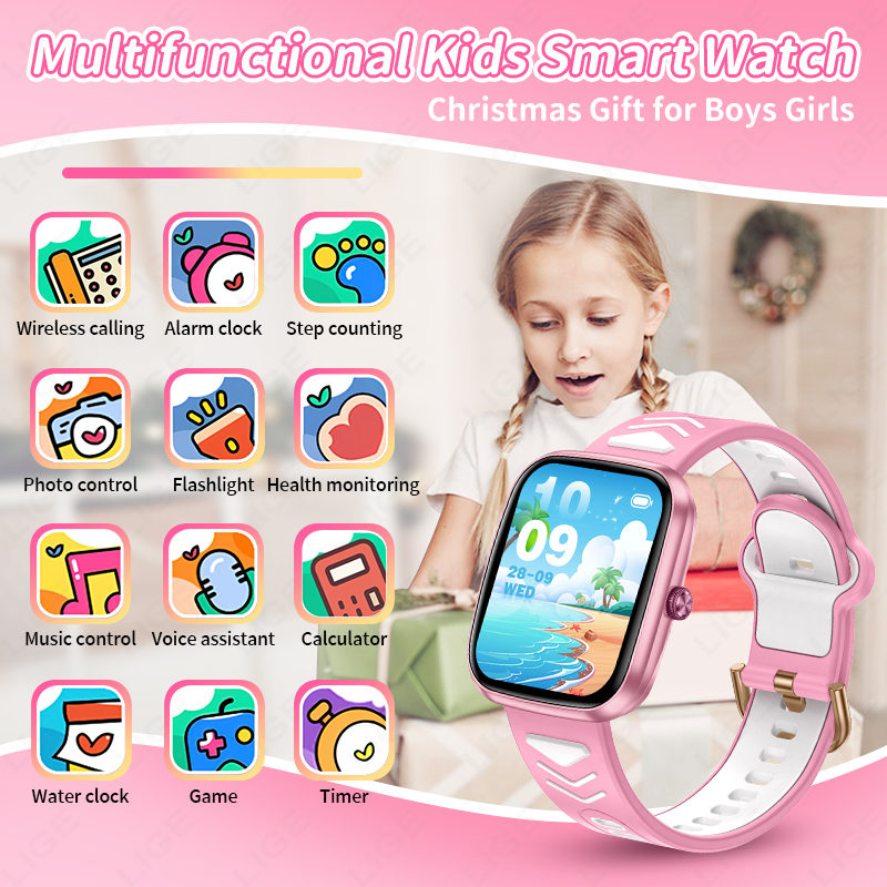 LIGE Yeni 1.75 İnç Bluetooth Ç - Smartwatch Digital Watches For Kid Boy With Alarm incelemesi ve fiyatı