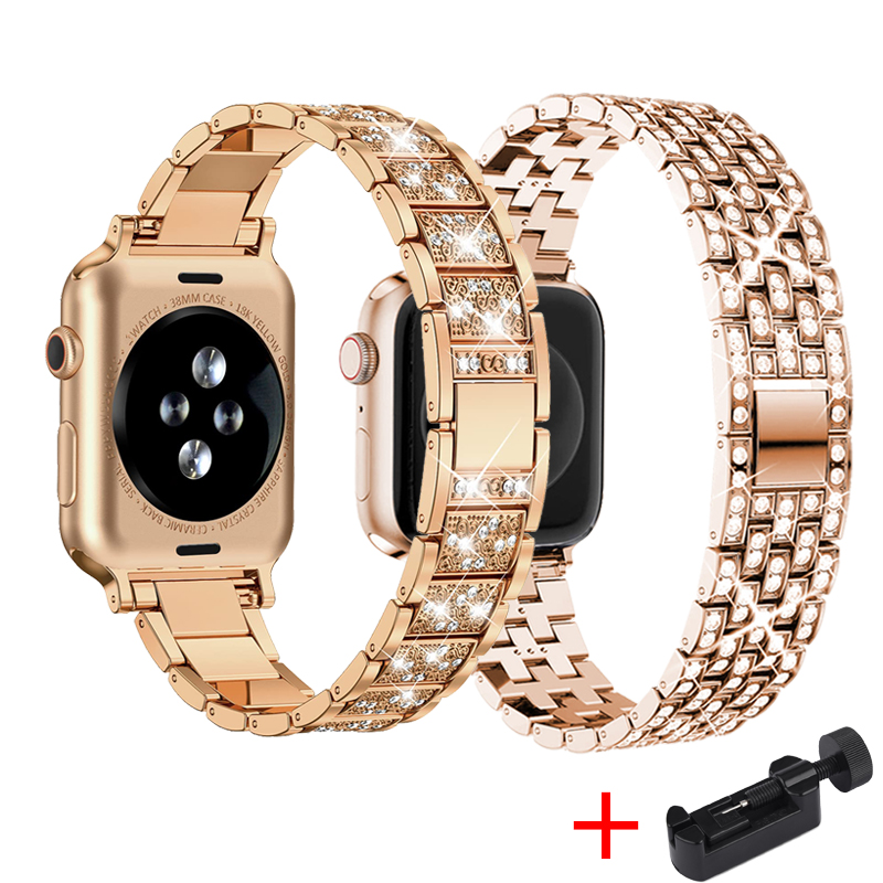 Apple için 2 adet elmas kayış  - Smartwatch Luxury Watches For Women incelemesi ve fiyatı