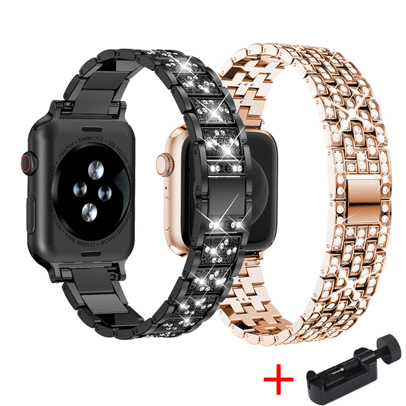 Apple için 2 adet elmas kayış  - Smartwatch Luxury Watches For Women incelemesi ve fiyatı