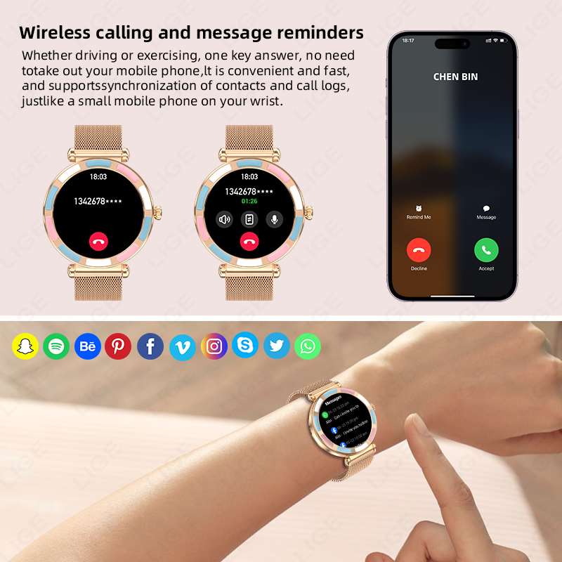 2026 LIGE Lüks Akıllı Saat And - Smartwatch Luxury Watches For Women incelemesi ve fiyatı